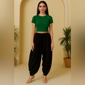 NEW Women’s Dhoti style Black Pants. Size: S/M